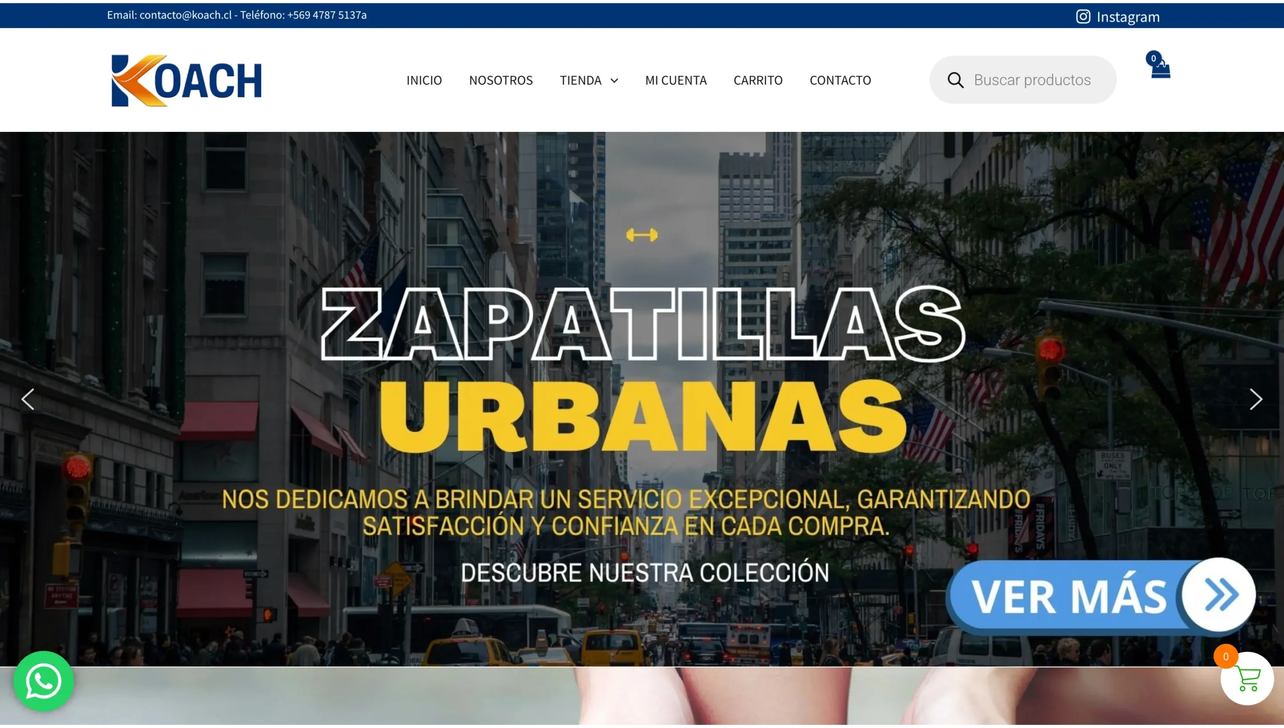 Sitio web KOACH en versión escritorio