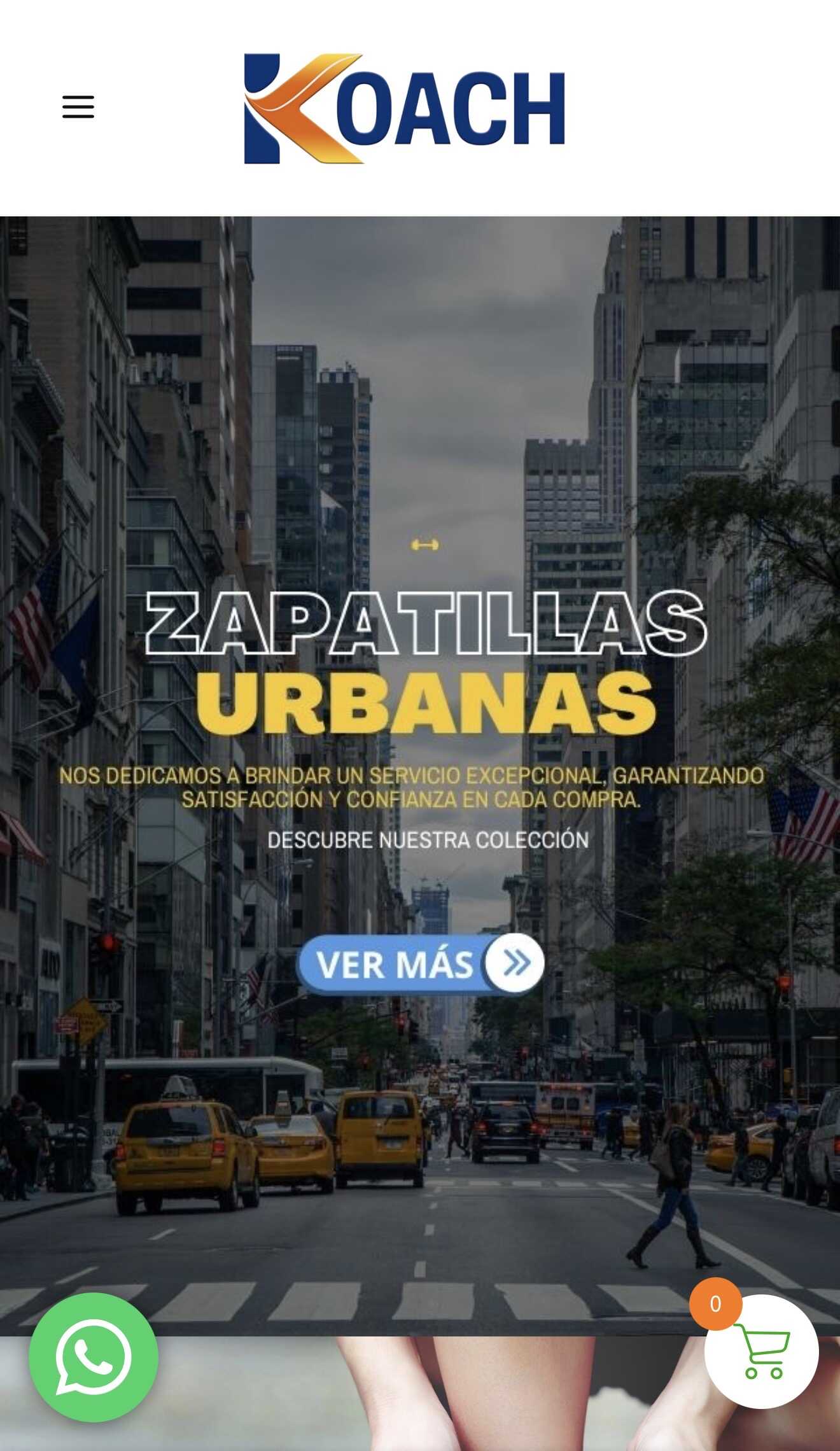 Sitio web KOACH en versión móvil
